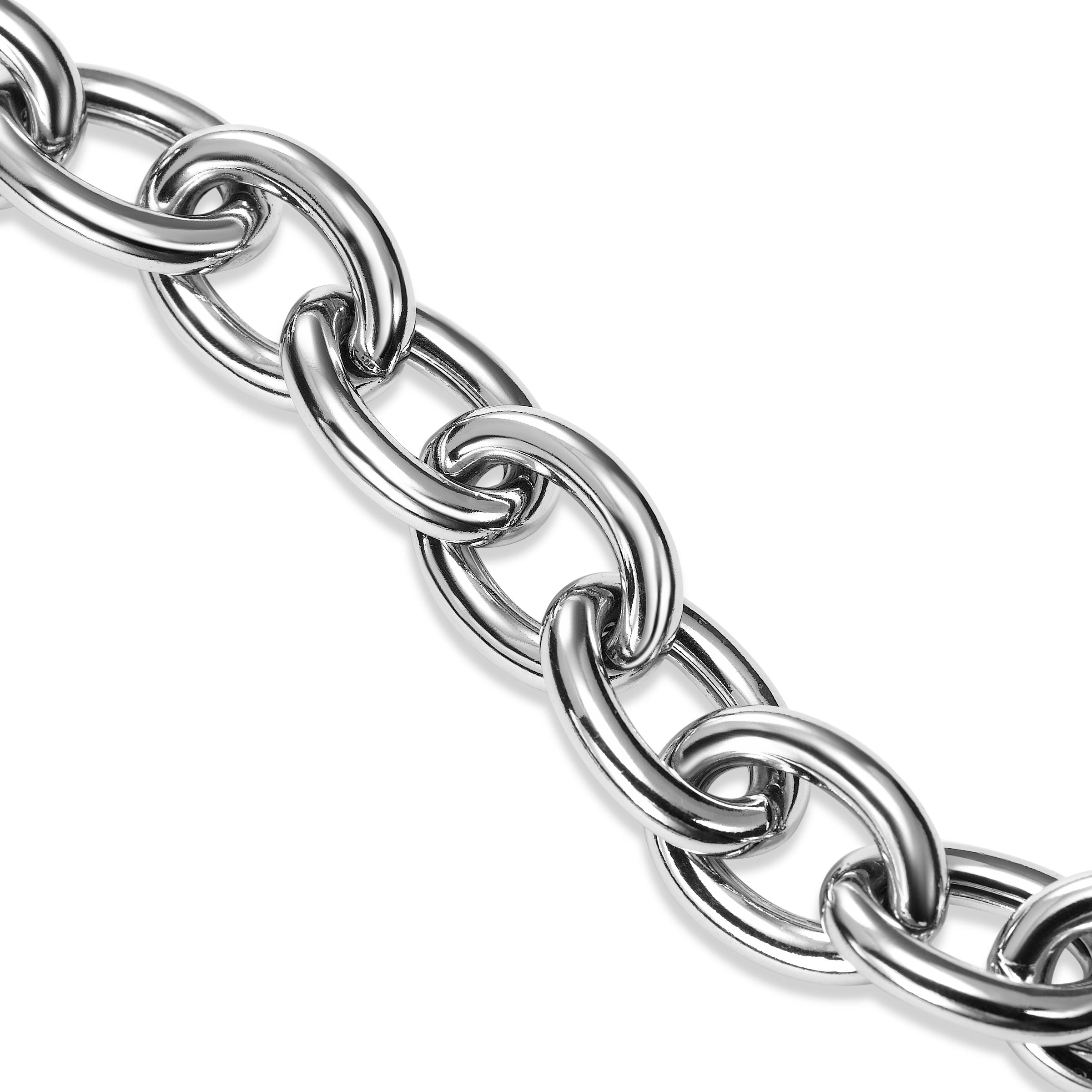 Large Oval Link Bracelet, Sterling Silver | Silver Jewelry Stores Long ...