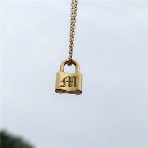 Custom Engraved Padlock Necklace - 2 Colours