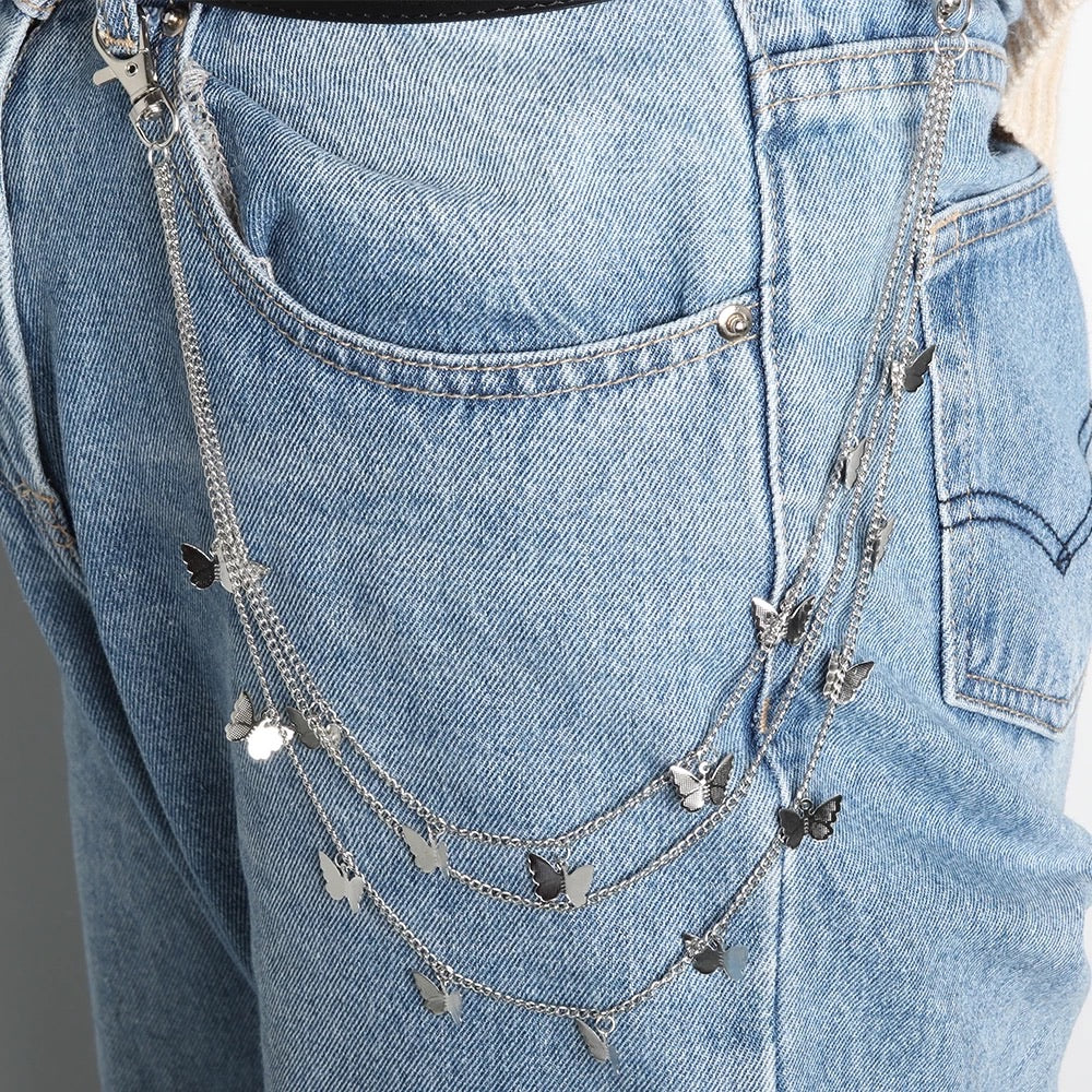 chain jeans pant