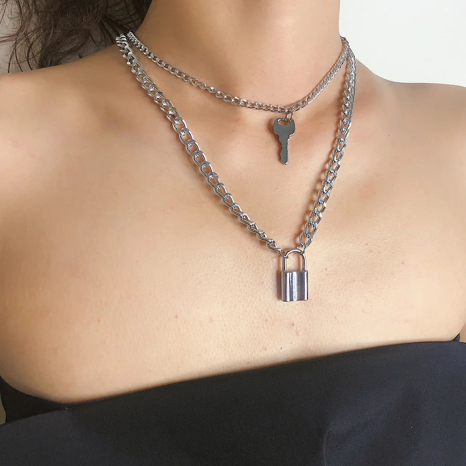 lock necklace - silver \u0026 gold – Shop TMP