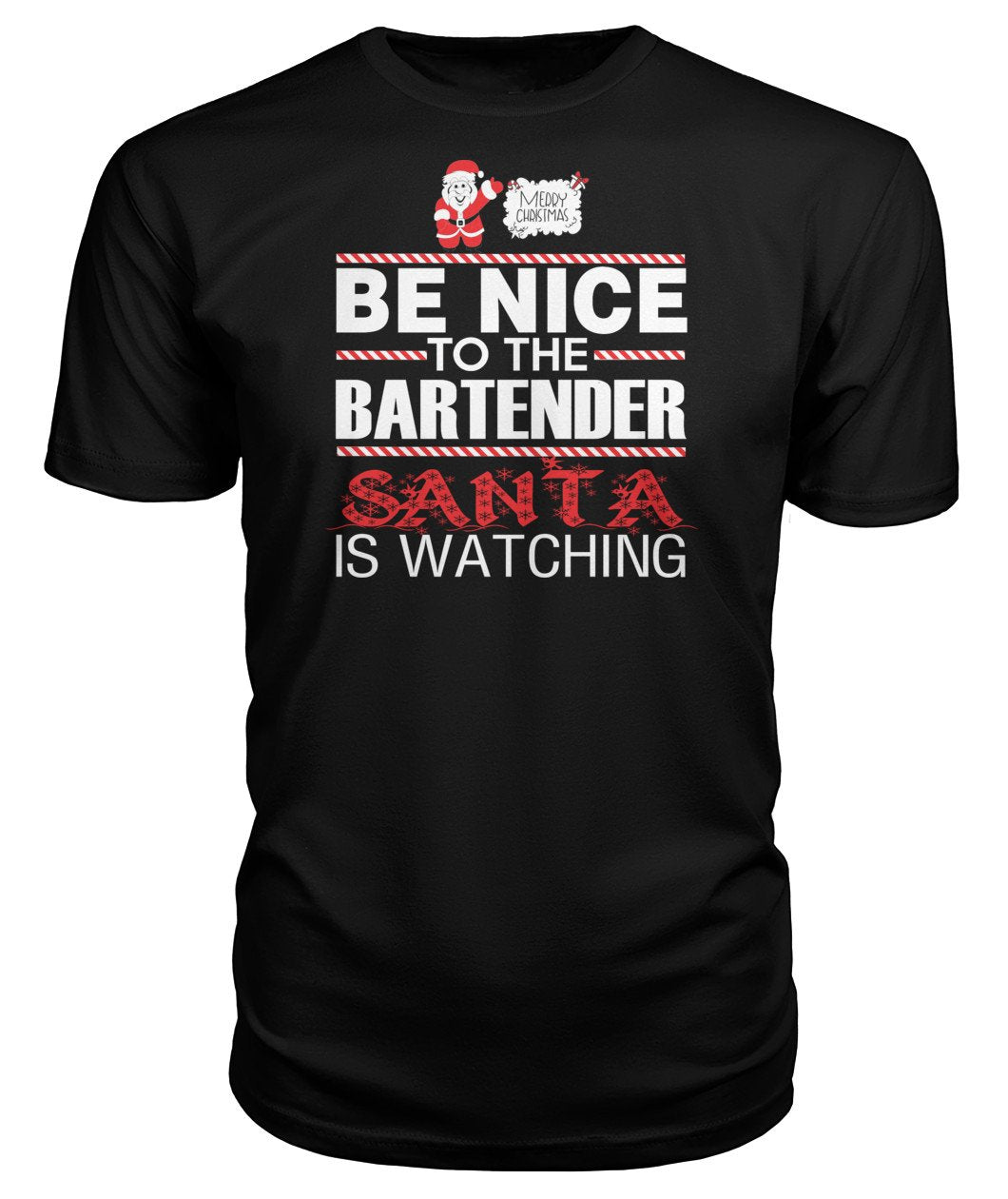 Check Out This Awesome Santa Be Nice To The Bartender Unisex Tee T Shirt