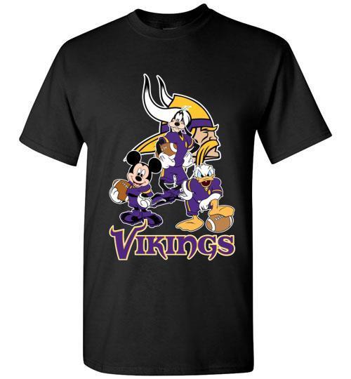 High Quality Mickey Donald Goofy The Three Minnesota Vikings Football Shirt