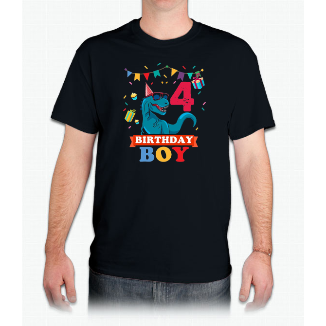 Discover Cool 4th Birthday Boy T-shirt Birthday Dinosaur Custom Ultra 