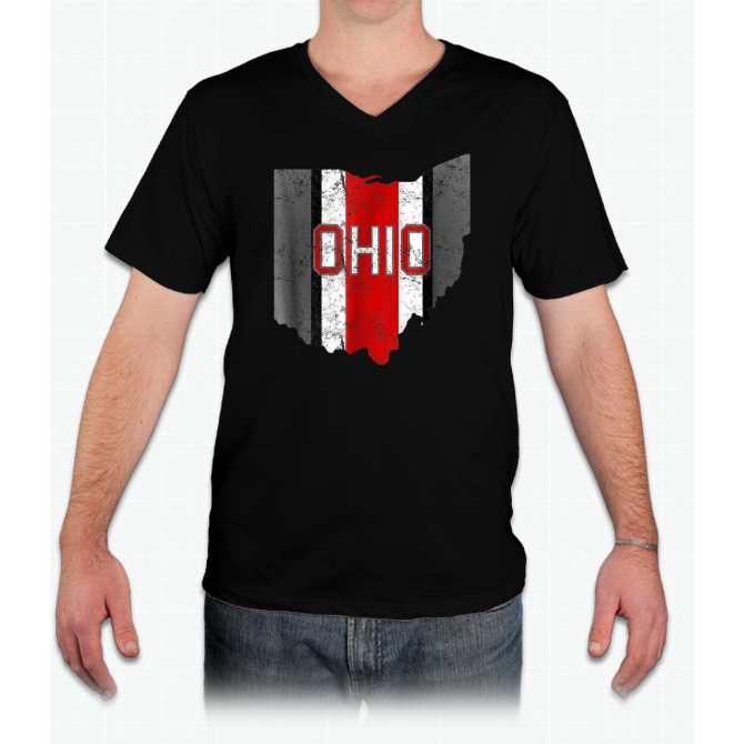Discover Cool State Of Ohio Pride Striped Graphic Design T-shirt S 