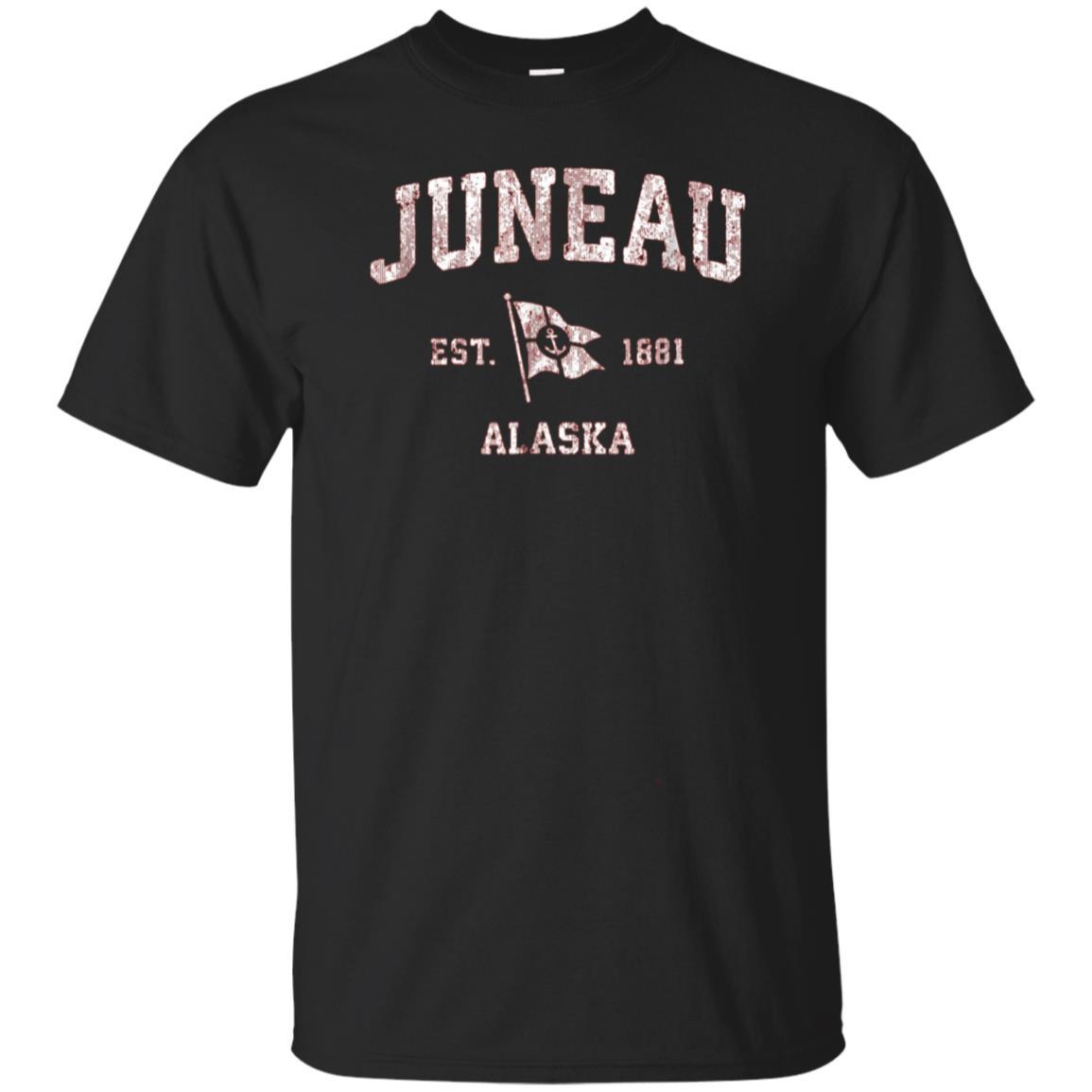 High Quality Juneau Alaska Ak Vintage Boat Anchor Flag Design Ts Shirts
