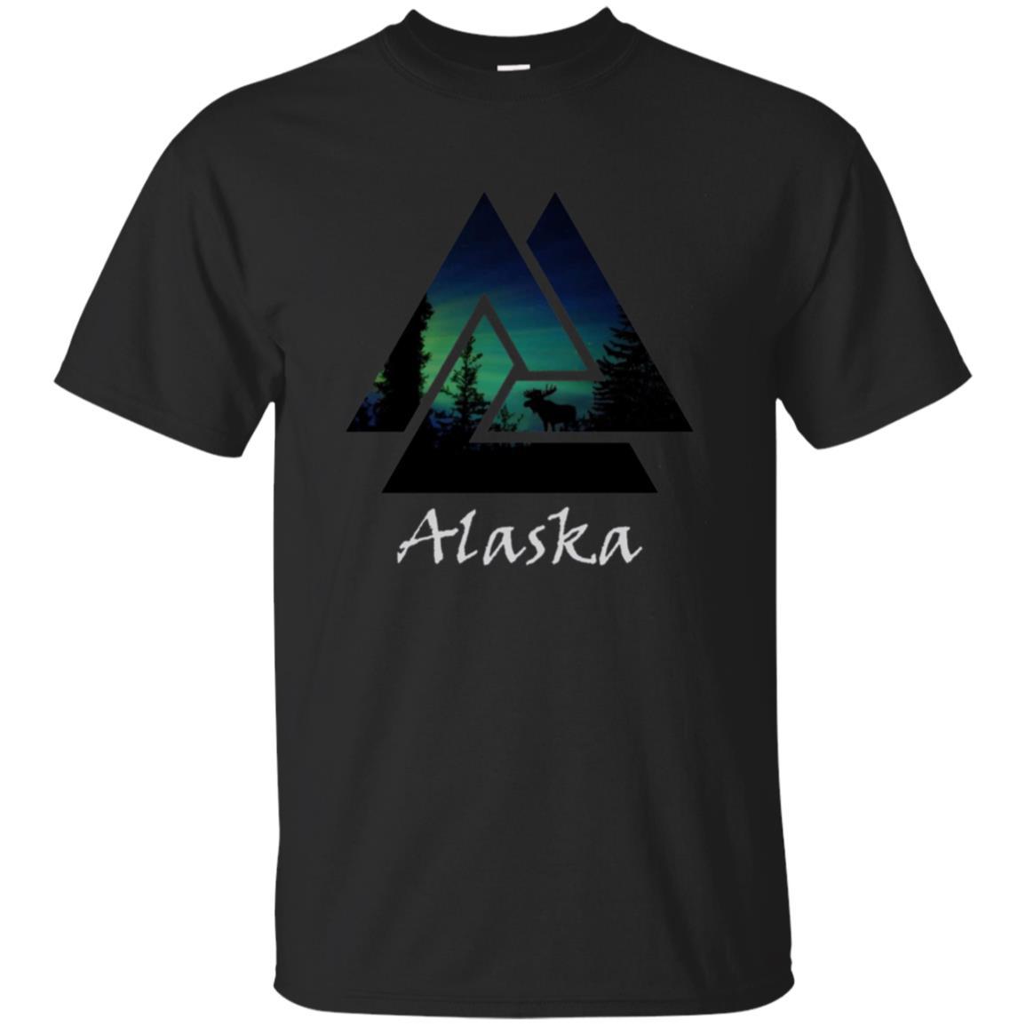 Find Alaska Yukon Moose Triangle T-shirt, Alaskan Travel Tee