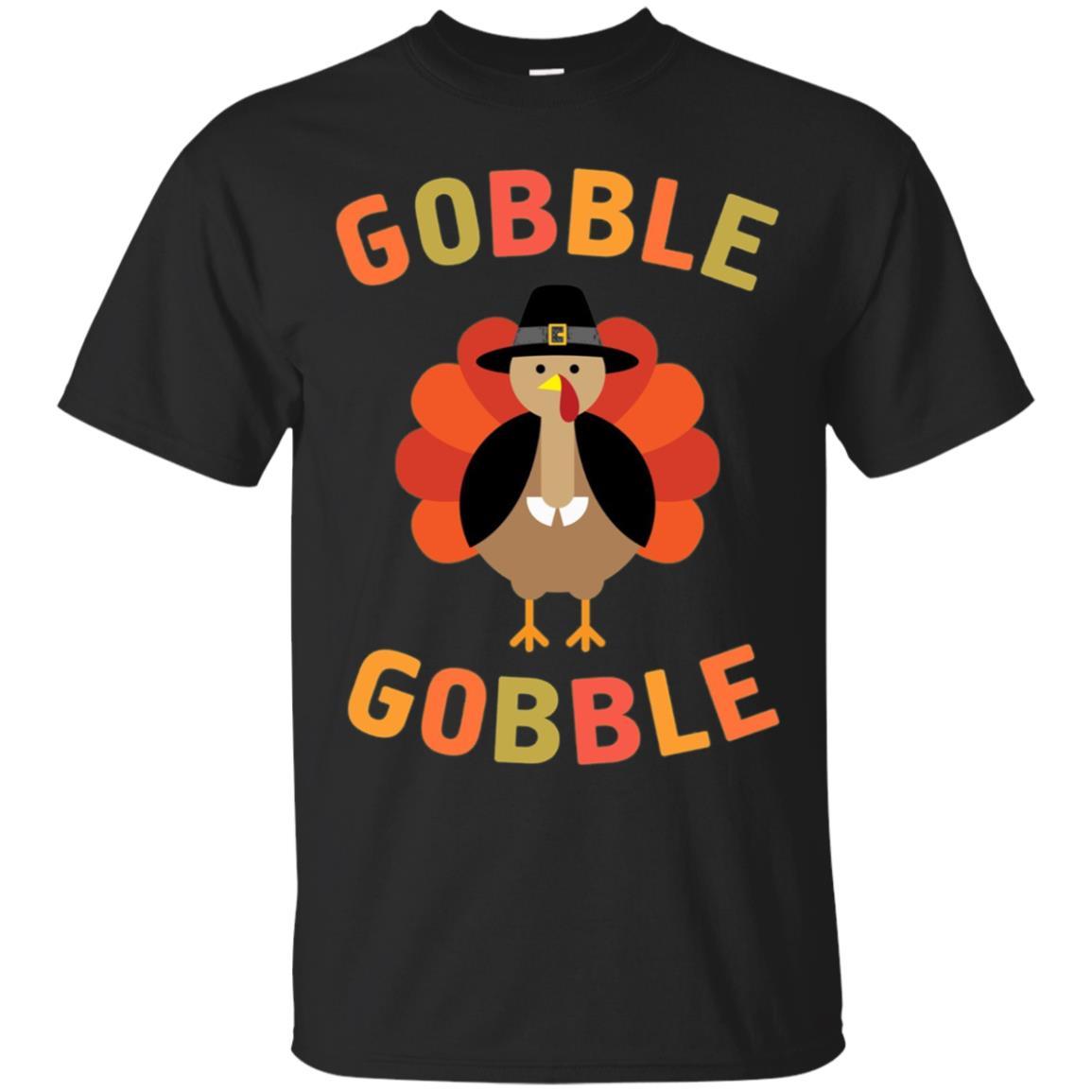 Shop Gobble Gobble Turkey Pilgrim Cute Thanksgiving T-shirt