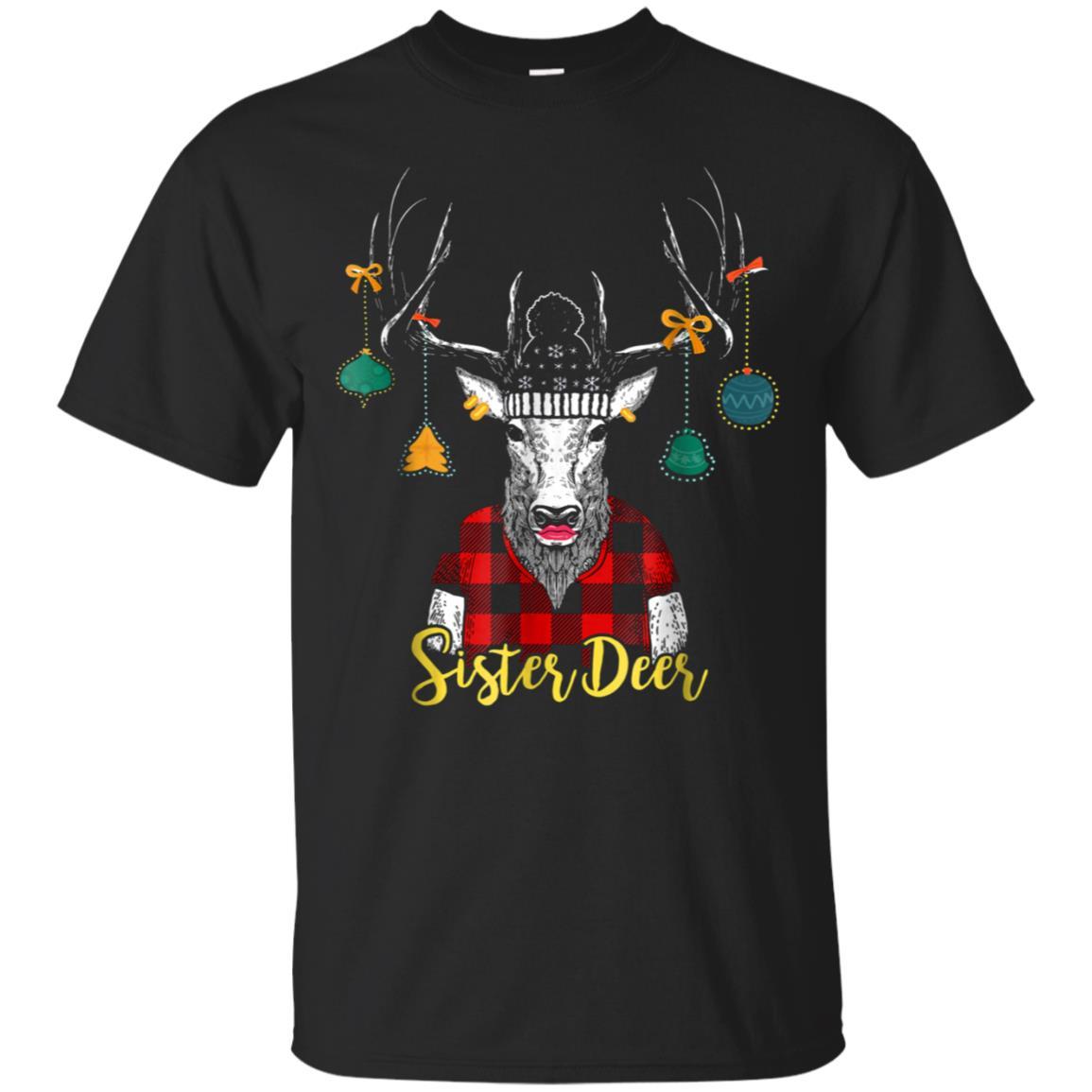 Check Out This Awesome Sister Deer Plaid Christmas Xmas Noel Apparel T Shirt