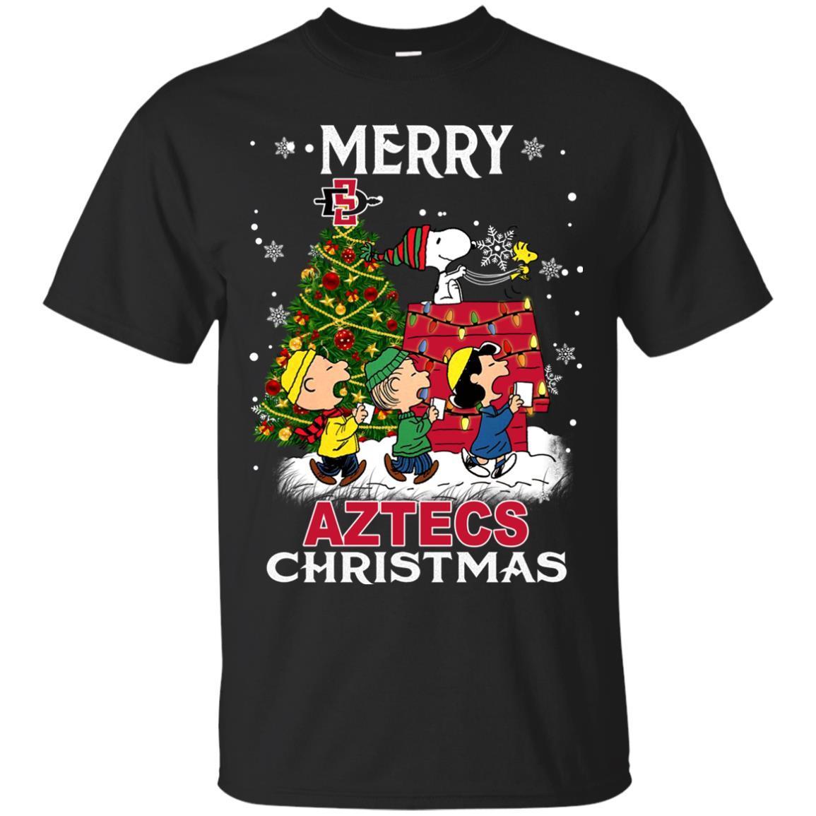 Check Out This Awesome Shirt San Diego State Athletics Snoopy And Friends Merry Christmas 