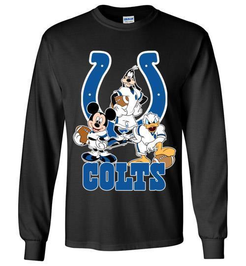 Buy Mickey Donald Goofy The Three Indianapolis Colts Football Long T Shirt