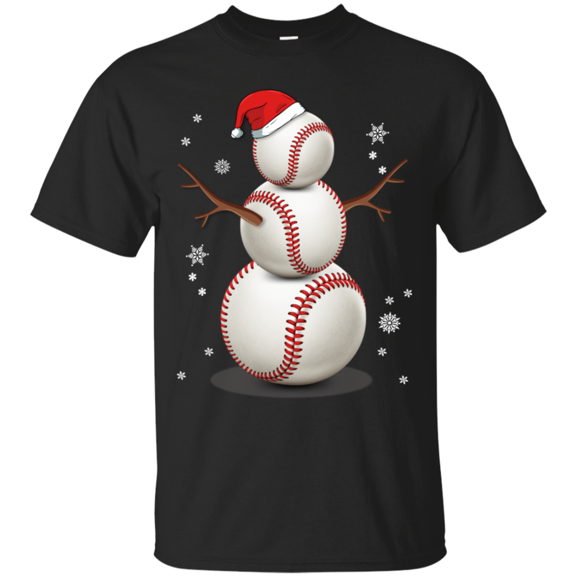 Find Snowman Baseball Funny Merry Xmas T-shirt