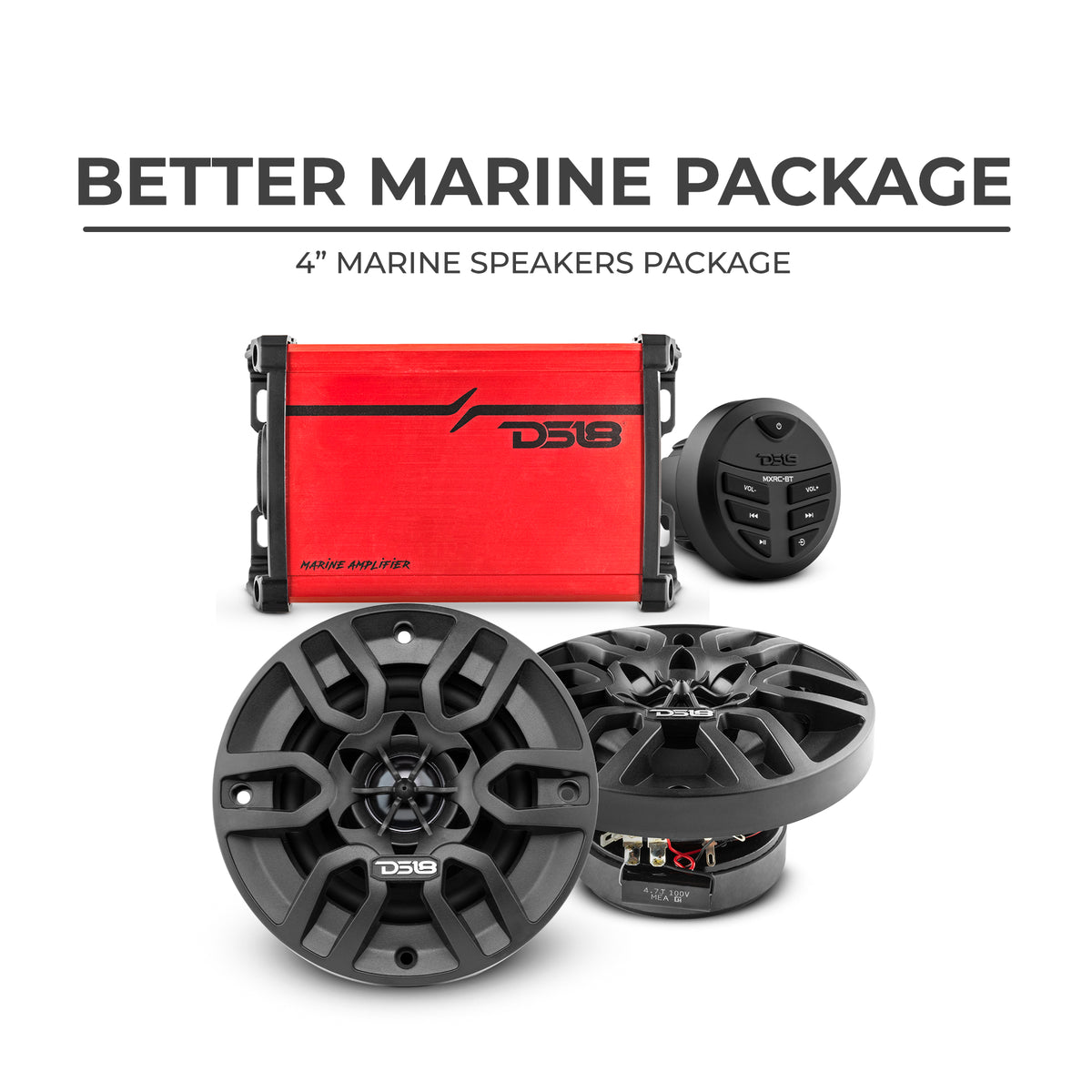Better Marine Audio Package - 2 X 6.5 Speakers with Head Unit & 4 Cha