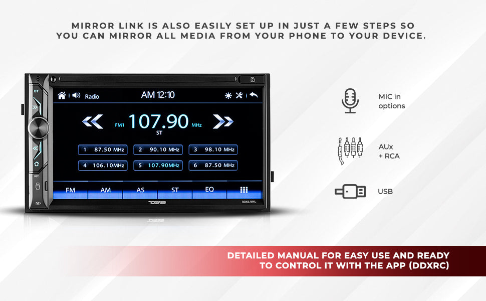 car radio touchscreen mechless head unit with dvd bluetooth usb mirror link