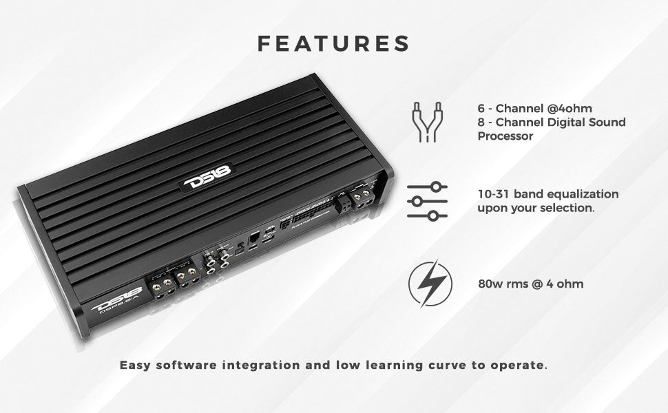 6 channel amplifier 8 channel digital sound processor