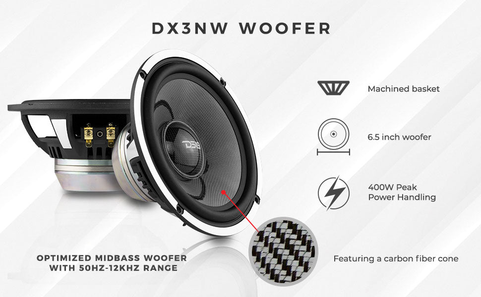 3 way neodymium car audio woofer sound quality component speaker system