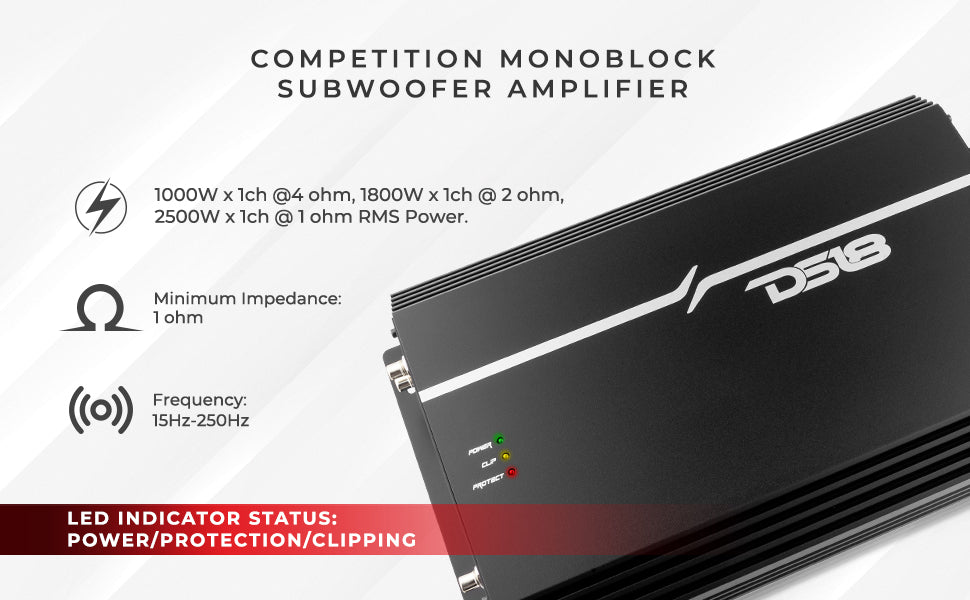 1-channel car audio amplifier