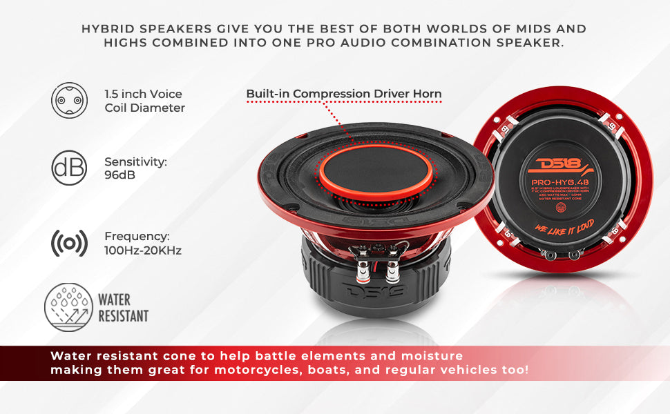 hybrid mid-range loudspeaker with built-in driver