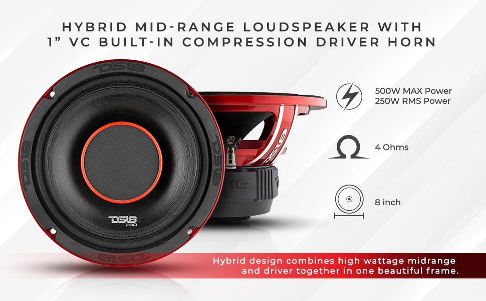 hybrid mid-range loudspeaker with built-in driver