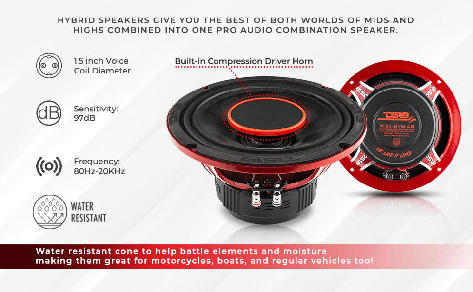 hybrid mid-range loudspeaker with built-in driver