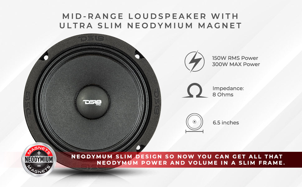 shallow neodymium mid-range loudspeaker