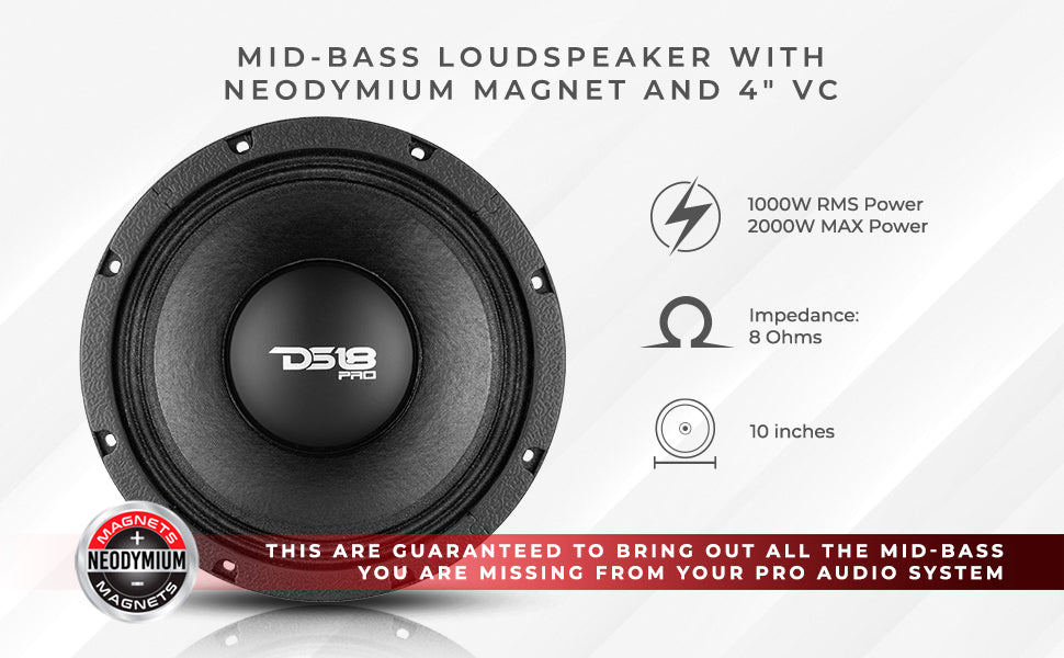 ds18 neodymium mid-bass loudspeaker 1000 watts
