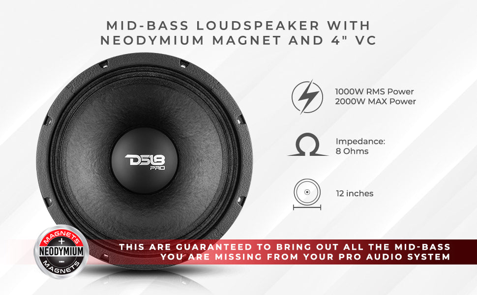 ds18 neodymium mid-bass loudspeaker 1000 watts