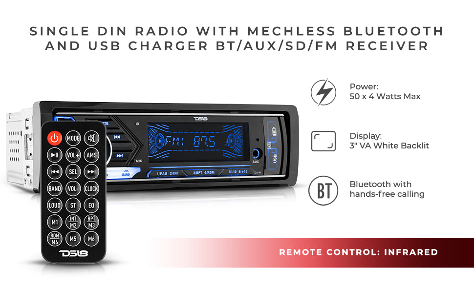 Single Din Car Stereo Radio: Bluetooth Mechless Multimedia System | AM FM  Radio Receiver | MP3 USB Aux-in | 7 RGB LCD Backlight | Built-in Mic 