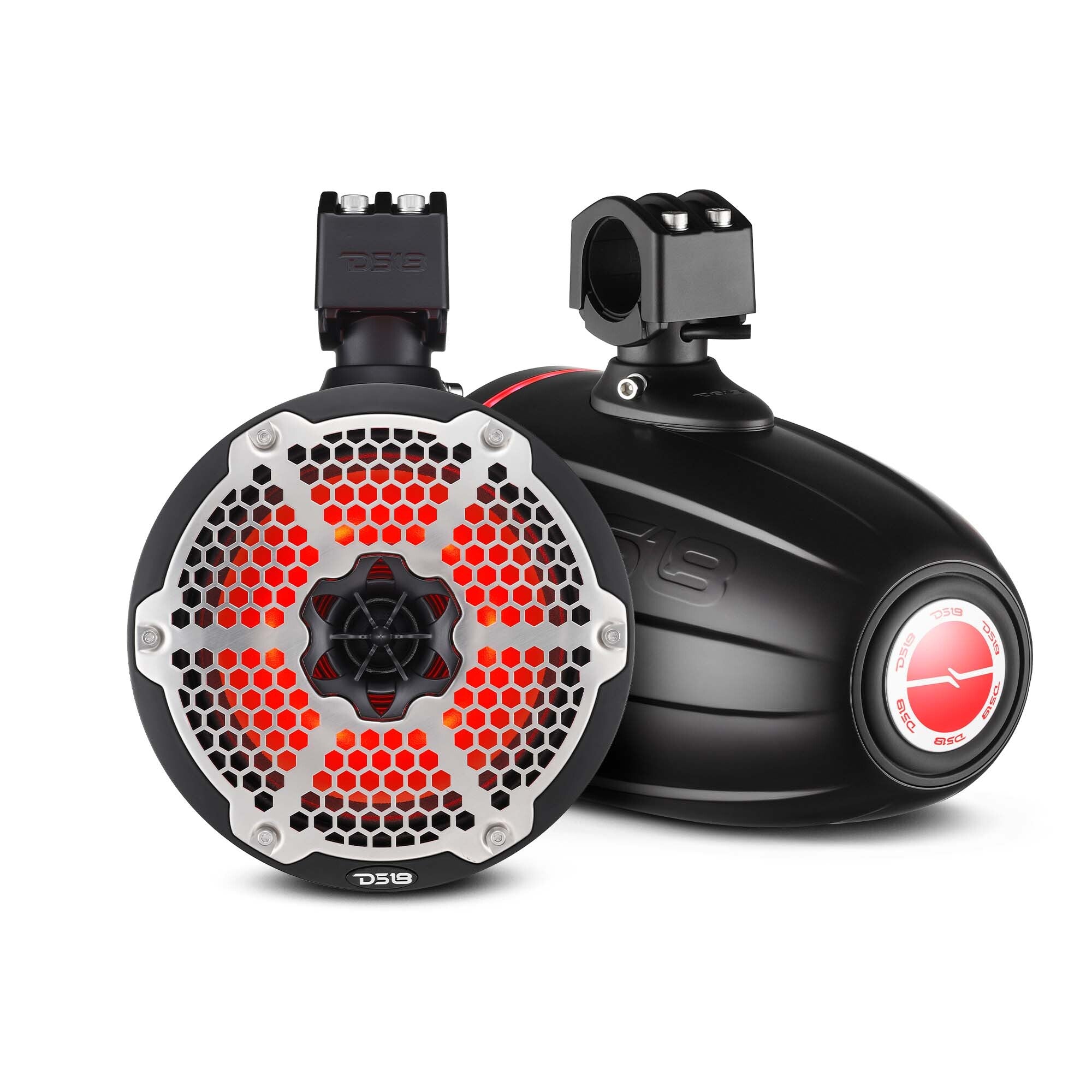 NXL 8" Neodymium Marine and Powersports Towers with Built-in Passive Radiator, 1" Driver and LED RGB Lights 180 Watts Rms -Black - DS18 product image