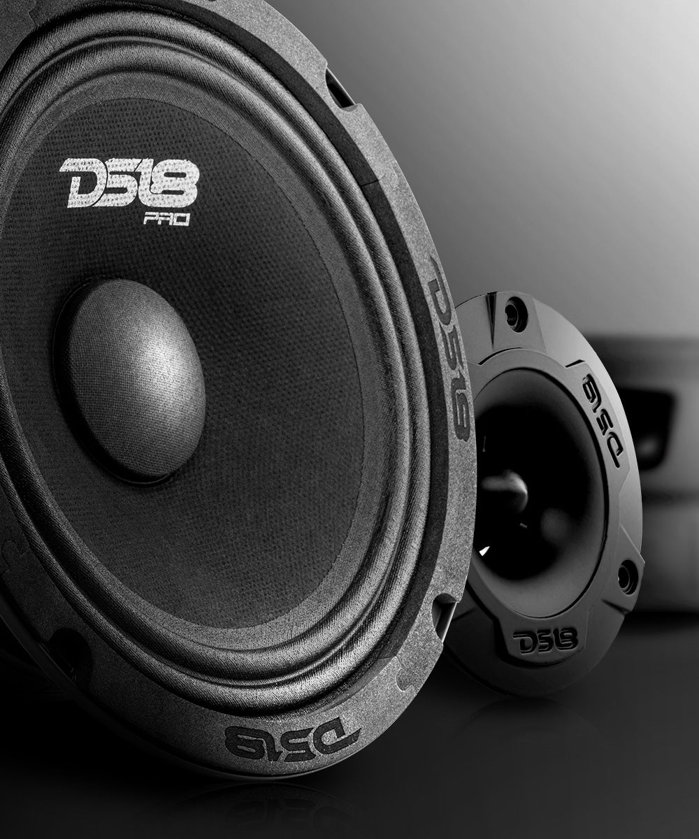 DS18 4 x 6.5 de rango medio + 4 x Super Bullet Tweeter Combo de audio para  coche - PRO-GM6B 140W RMS 8-Ohm rangos medios y tweeters PRO-TW120 200W RMS