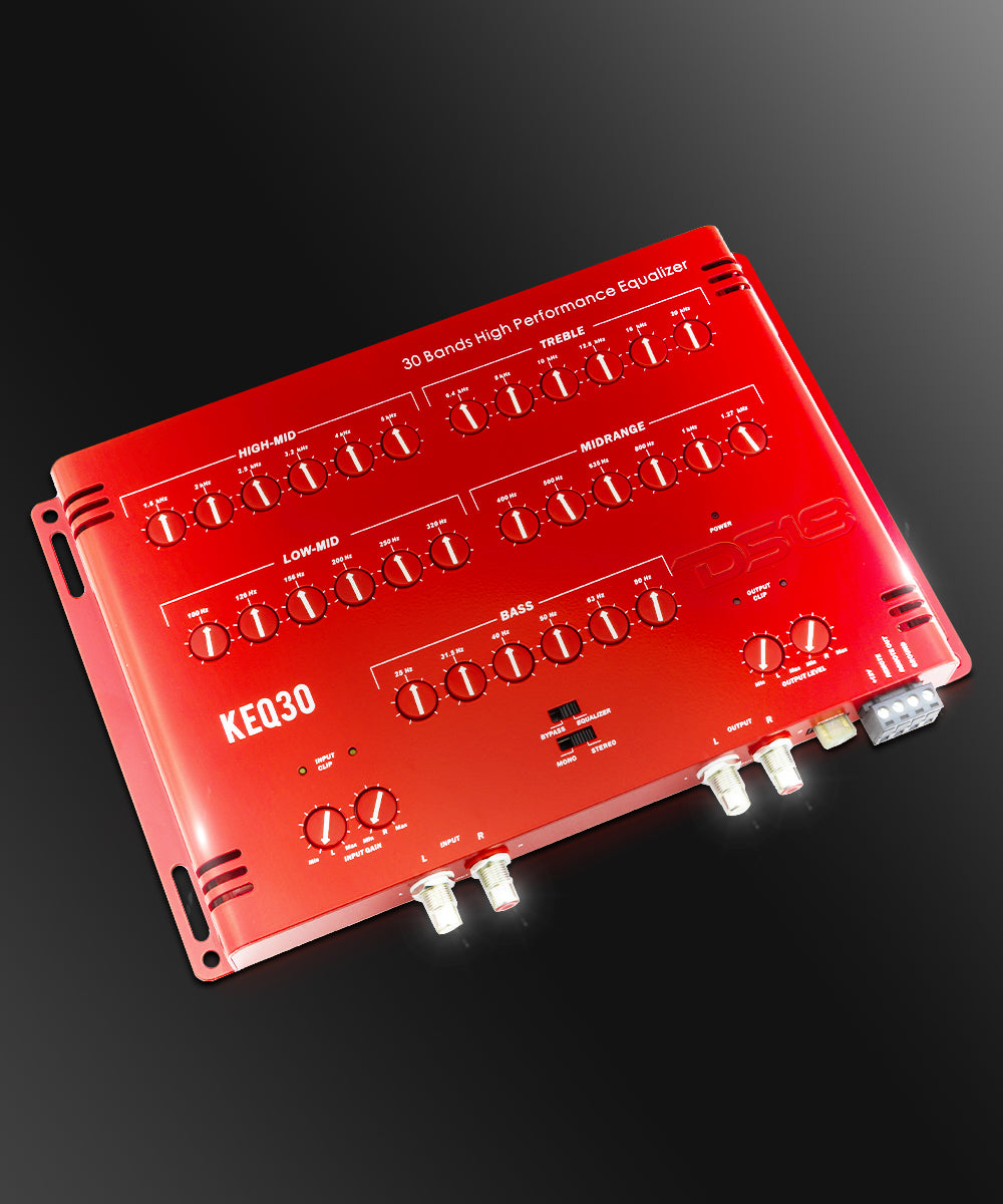 DS18 KEQ30 30-Band Equalizer with 1/3 Octave Measured Frequencies, Rem