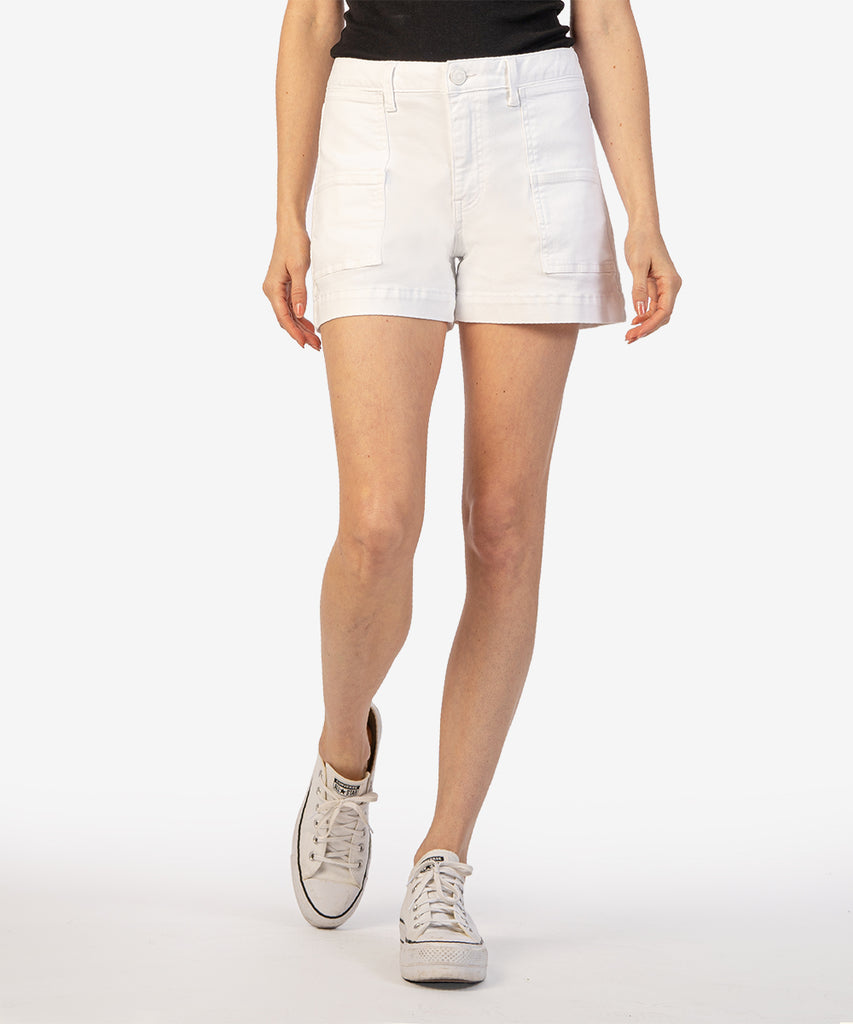  KUT from the Kloth Jane High-Rise Shorts for Women - 100%  Cotton, Zip-Fly, and Button Closure - Royal 0 3 : Clothing, Shoes & Jewelry