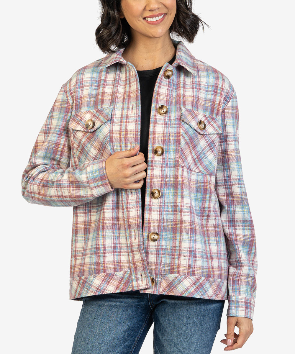 Image of Magnolia Plaid Shirt Jacket