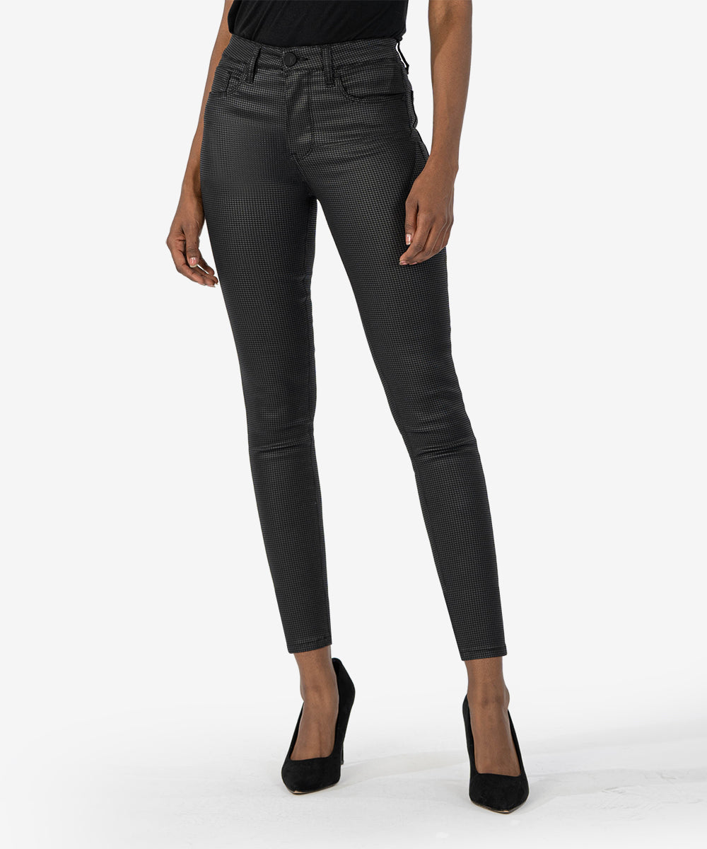 Image of Mia Coated High Rise Fab Ab Slim Fit Skinny (Black)