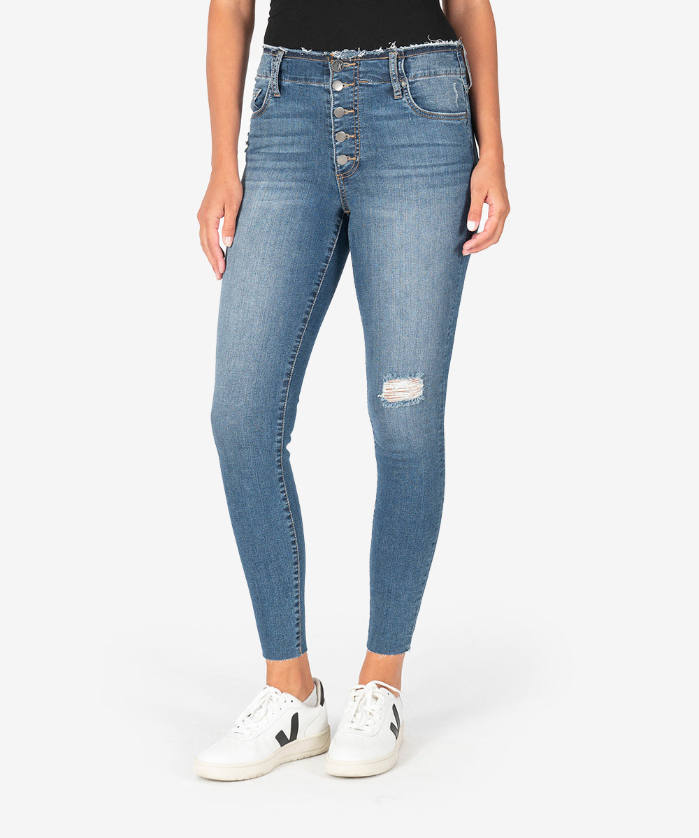 Image of Connie High Rise Slim Fit Ankle Skinny (Headed Wash) - Final Sale