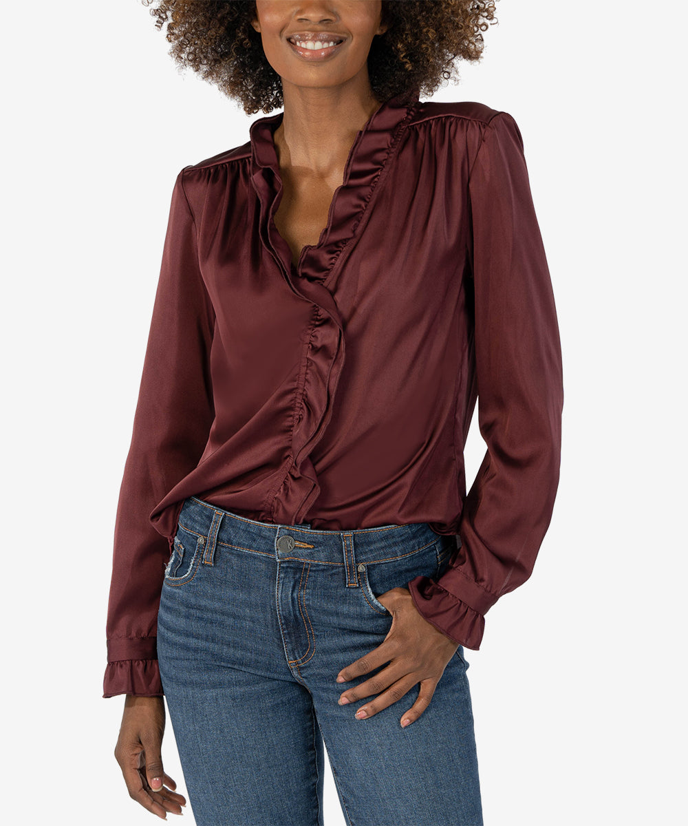 Image of Meara Ruffle Collar Blouse