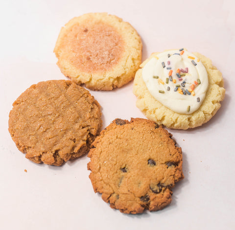 Logan, Utah's Num Gourmet Desserts creates assortment of keto-friendly cookies for your next girl's night. keto chocolate chip cookie, keto snickerdoodle cookie, keto peanut butter cookie, keto sugar cookie, num gourmet dessert, logan utah desserts, low carb cookies #NumGourmetDessrts #LoganUtah #LoganUtahDessert #KetoDessert #KetoBreakfast #KetoSweets #DiabeticFriendlyDesserts #KetoDiet #GuiltFreeDessert #HighProteinDessert