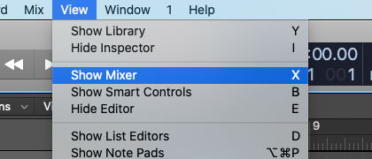 Show Mixer Logic Pro X