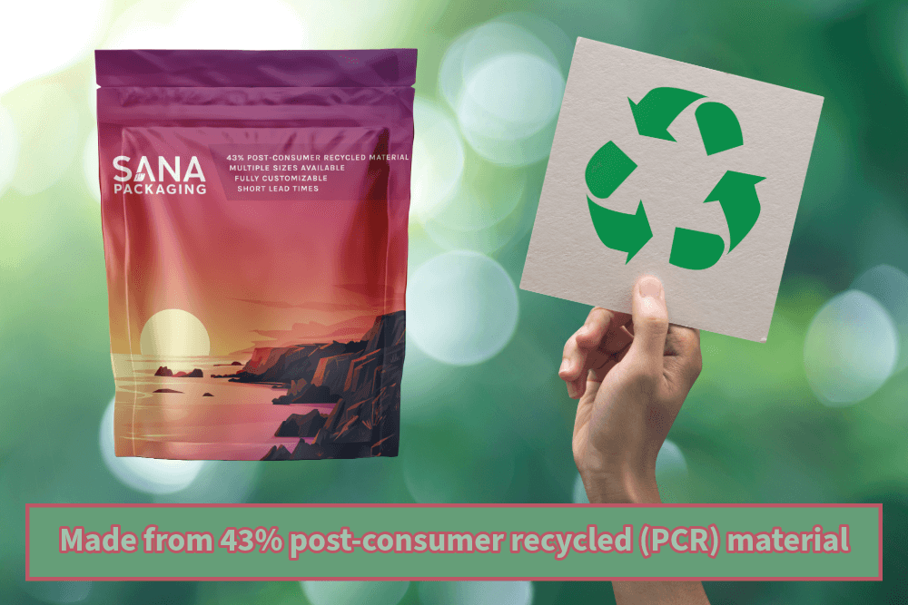 Post Consumer Recycled PCR Flexible Stand Up Pouches