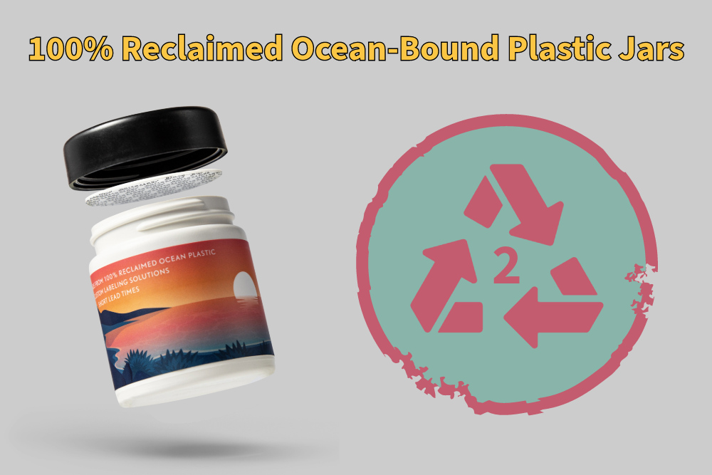 Reclaimed Ocean-Bound Plastic Jars Cannabis Packaging