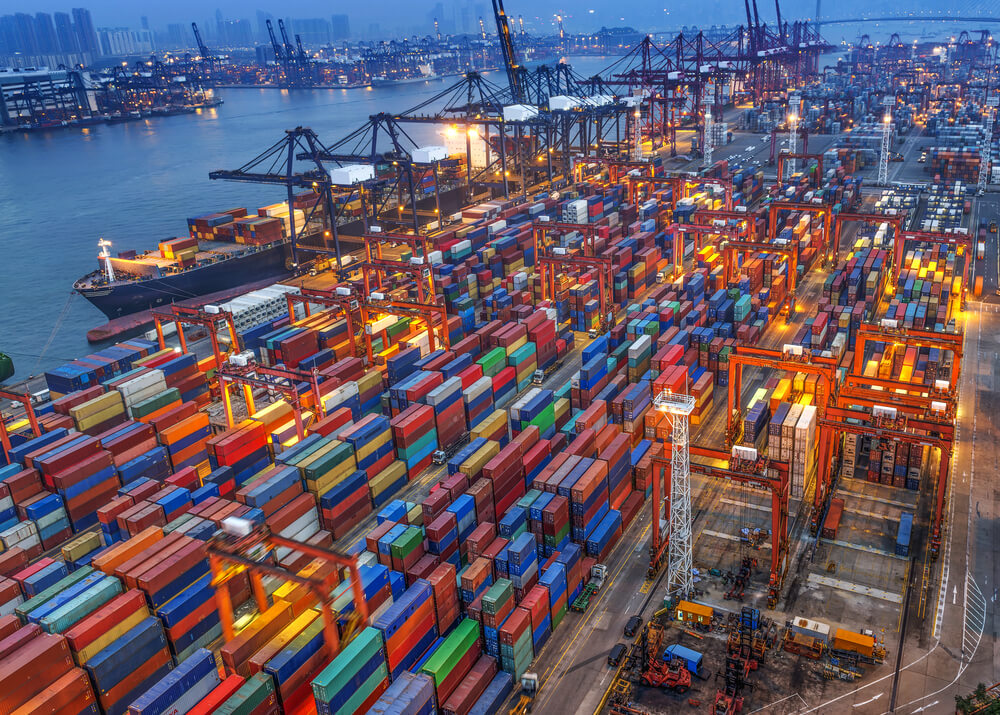 Shipping Containers on Cargo Ship