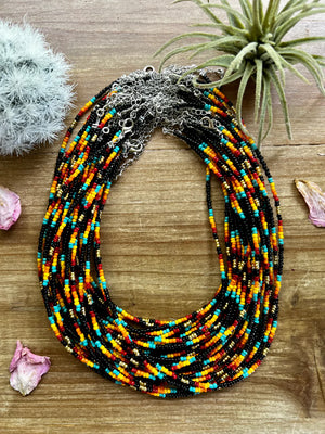 Black & Turquoise Seed Bead Choker - Hippie-Ki-Yay Boutique