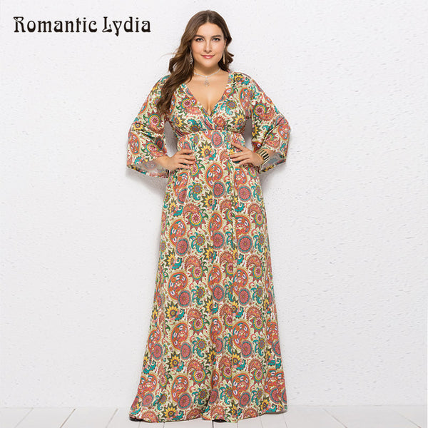 floral plus size long dresses