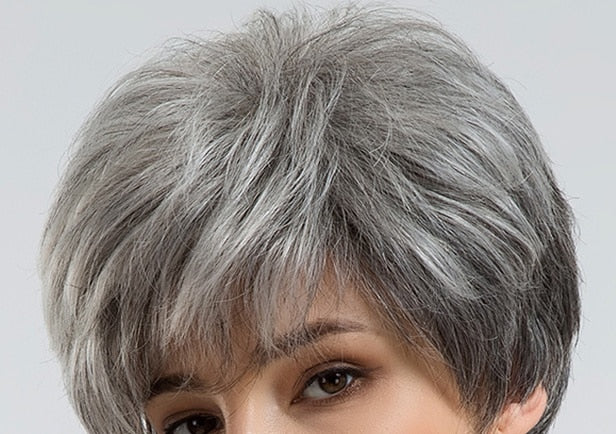 Blonde Unicorn Fluffy Pixie Cut Short Hair Wigs Ash Gray Black