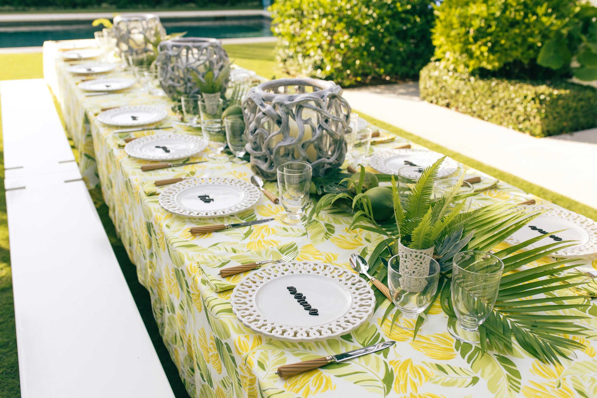 Rectangular Tablecloth Hanalei White – Aloha Marina