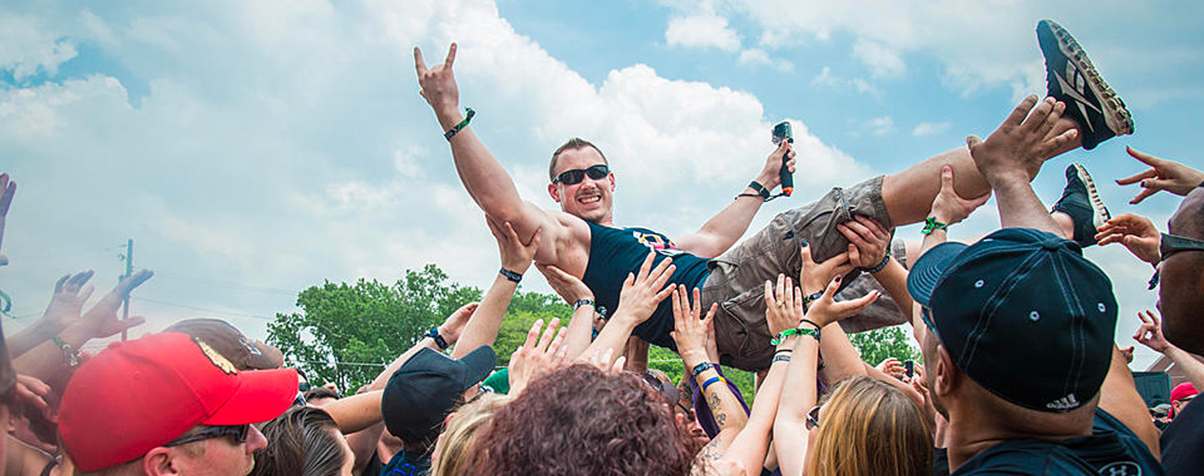 group of metal fans