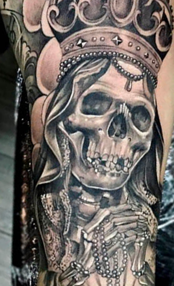 Santa Muerte Tattoos: What you need to know! - The world of skull's Fashion