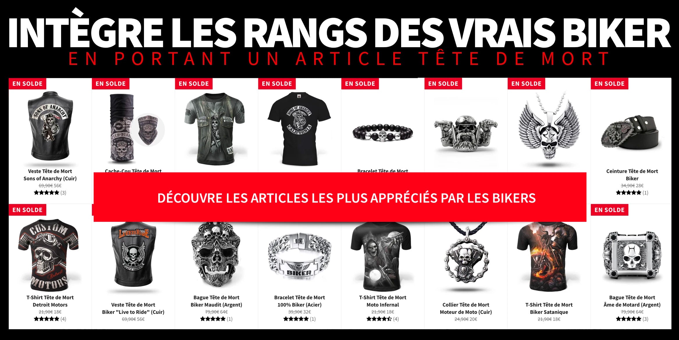 Produits têtes de mort biker