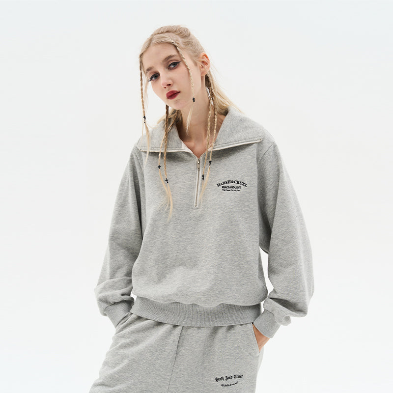 Embroidered Loose Pullover Sweatshirt – Harsh and Cruel