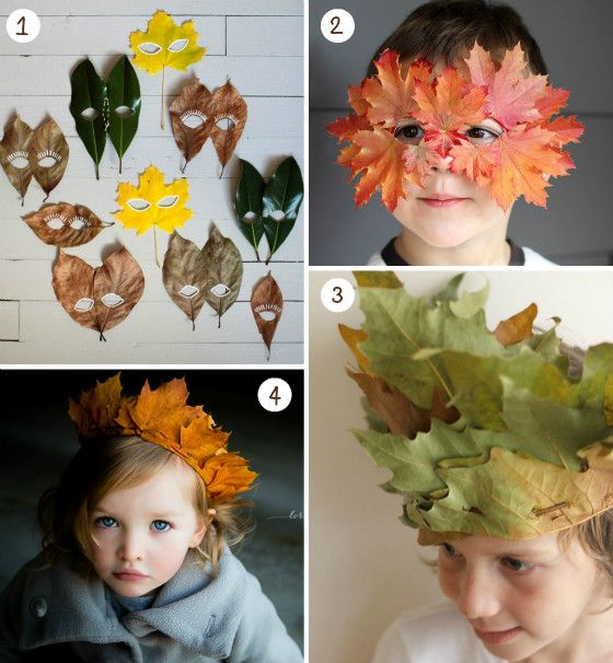DIY biodegradable leaf masks for kids