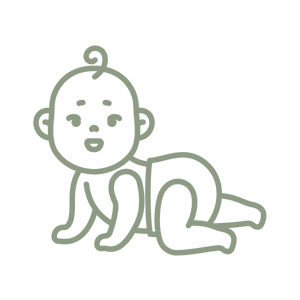 icon of cartoon baby crawling